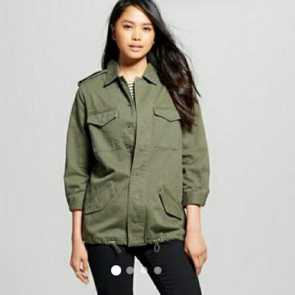Army Green Para Military Style Oversize Jacket M